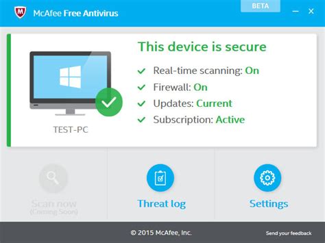 Download McAfee Free Antivirus .